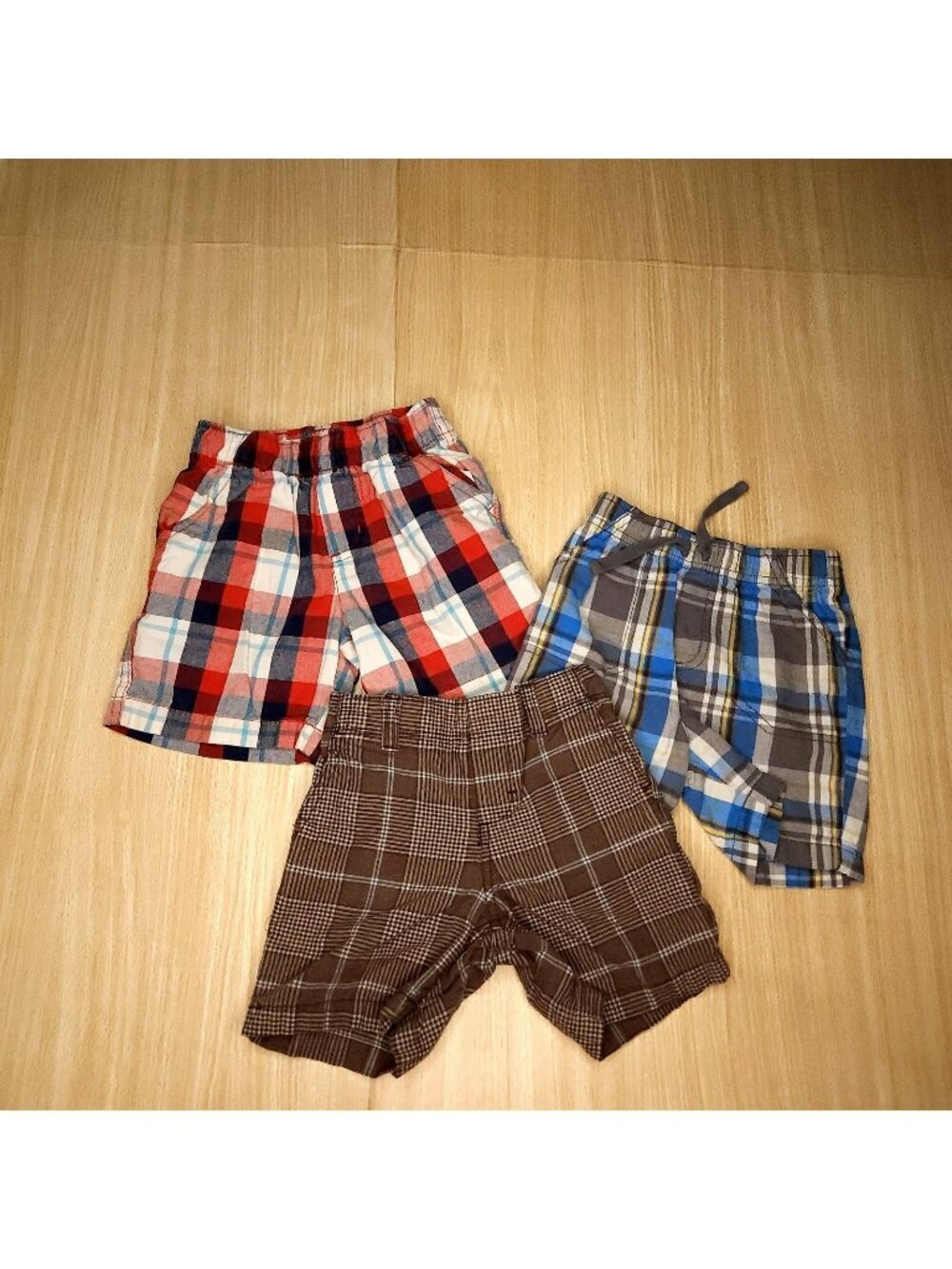 Unbranded Toddler Boys Plaid Pull On 3 Piece Shorts Bundle 2T